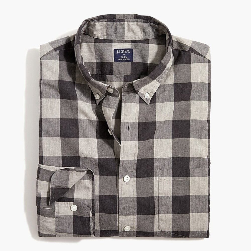 NWT J. Crew Gingham Regular Flex Washed